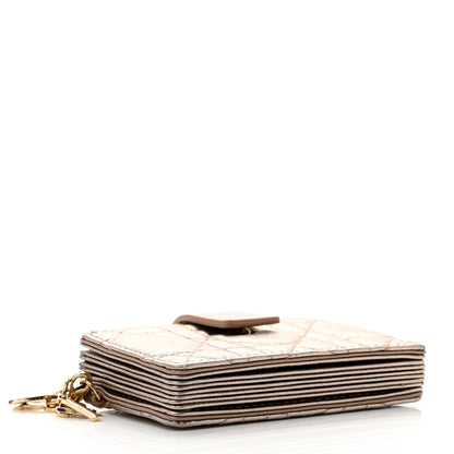 Christian Dior Metallic Calfskin Cannage Lady Dior 5-Gusset Card Holder Gold 4 of 7