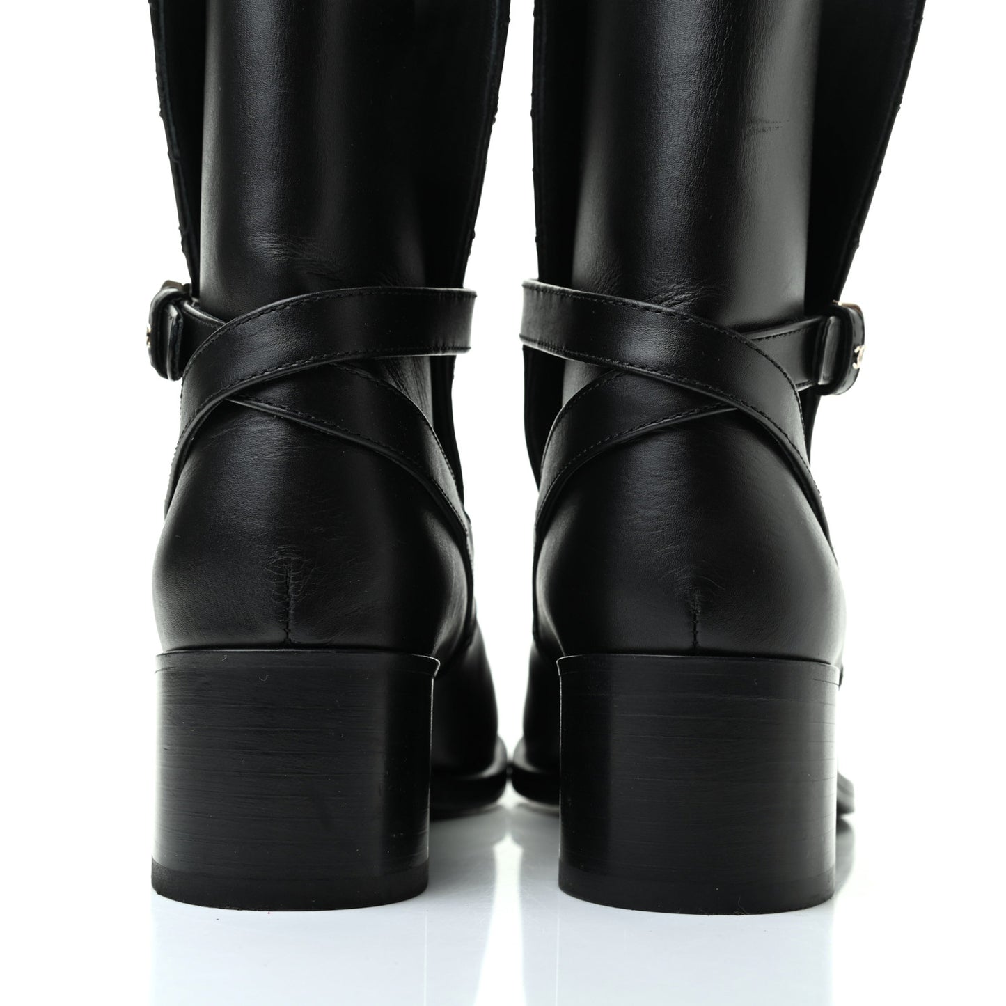 Calfskin Quilted CC Boots 37.5 Black