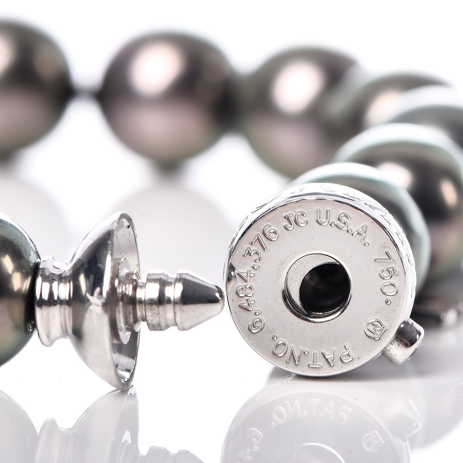 Mikimoto 18K White Gold Diamond Black South Sea Pearl 9-9.5mm Bracelet 4 of 5