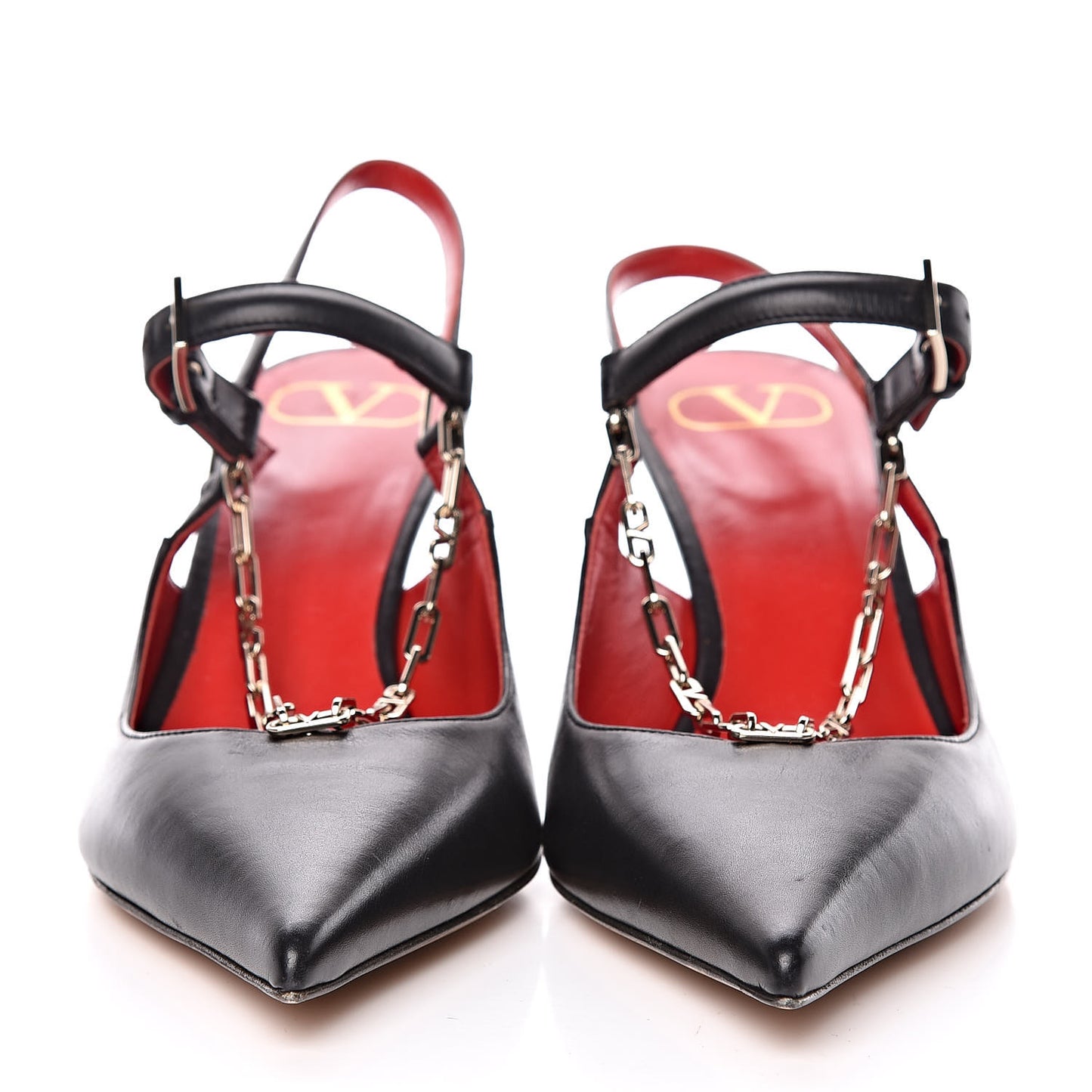 Nappa Chain Ankle Wrap Pumps 39 Black