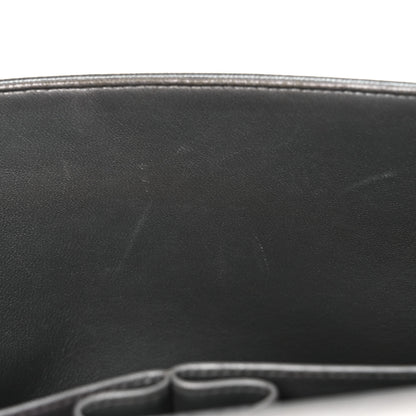 Chanel Metallic Caviar Chevron Quilted Jumbo Double Flap Silver 13 of 14