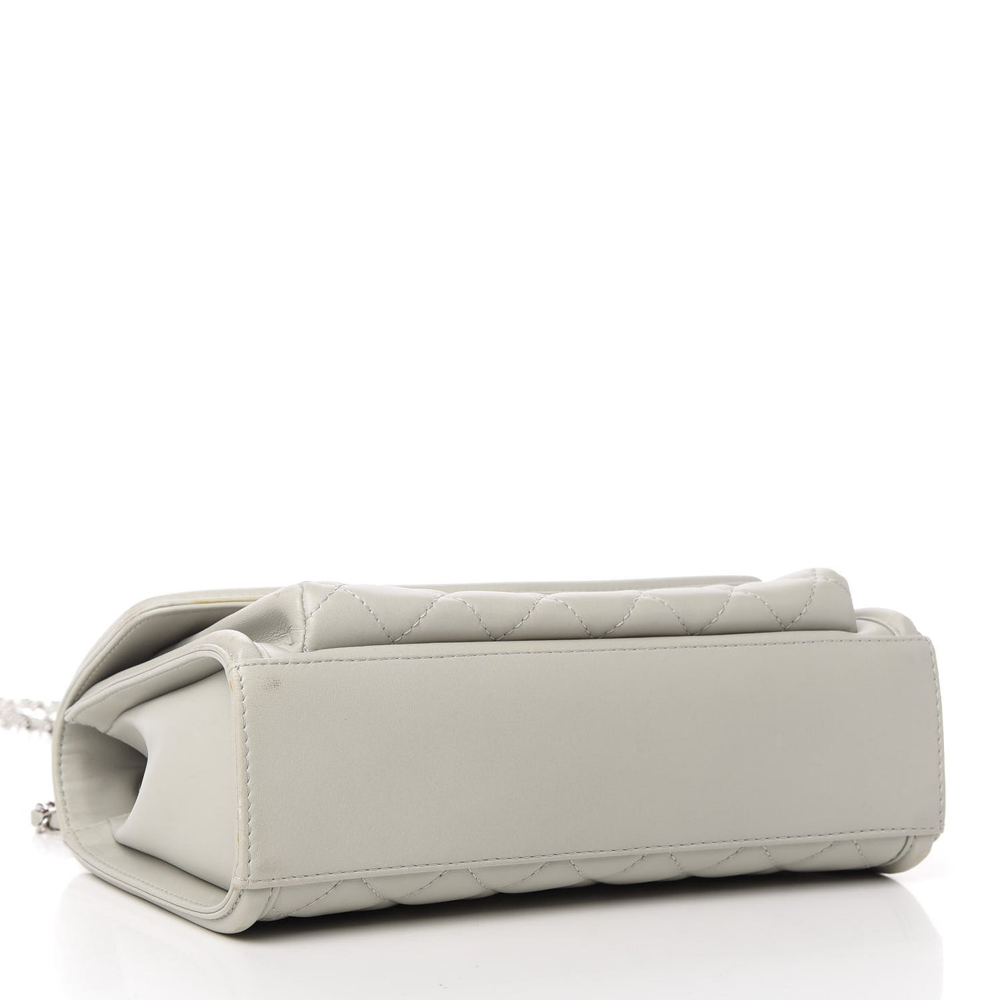 Lambskin Quilted Large Geometric Flap Grey