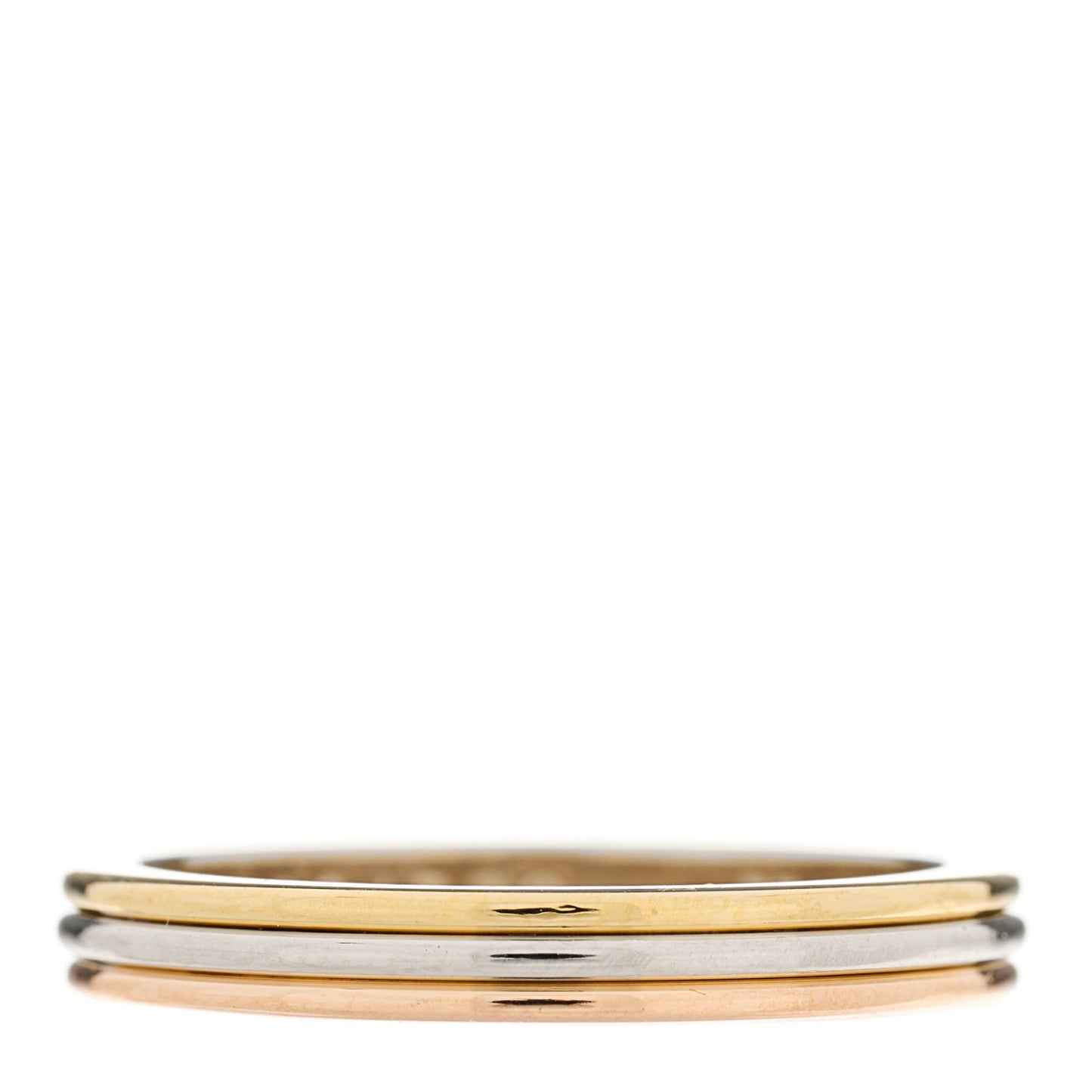 18K Pink White Yellow Gold 2.8mm Trinity Wedding Band Ring 55 7.25