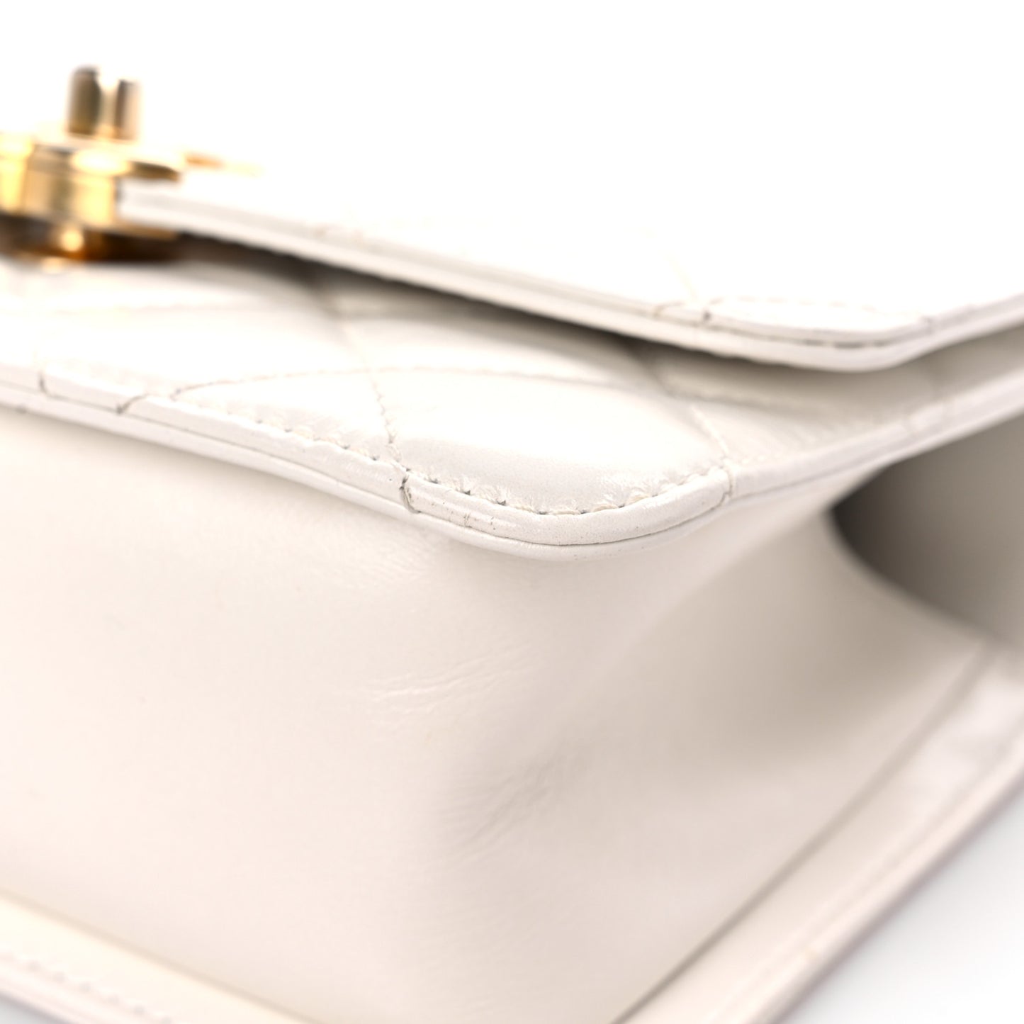Calfskin Quilted Mini Perfect Fit Flap White