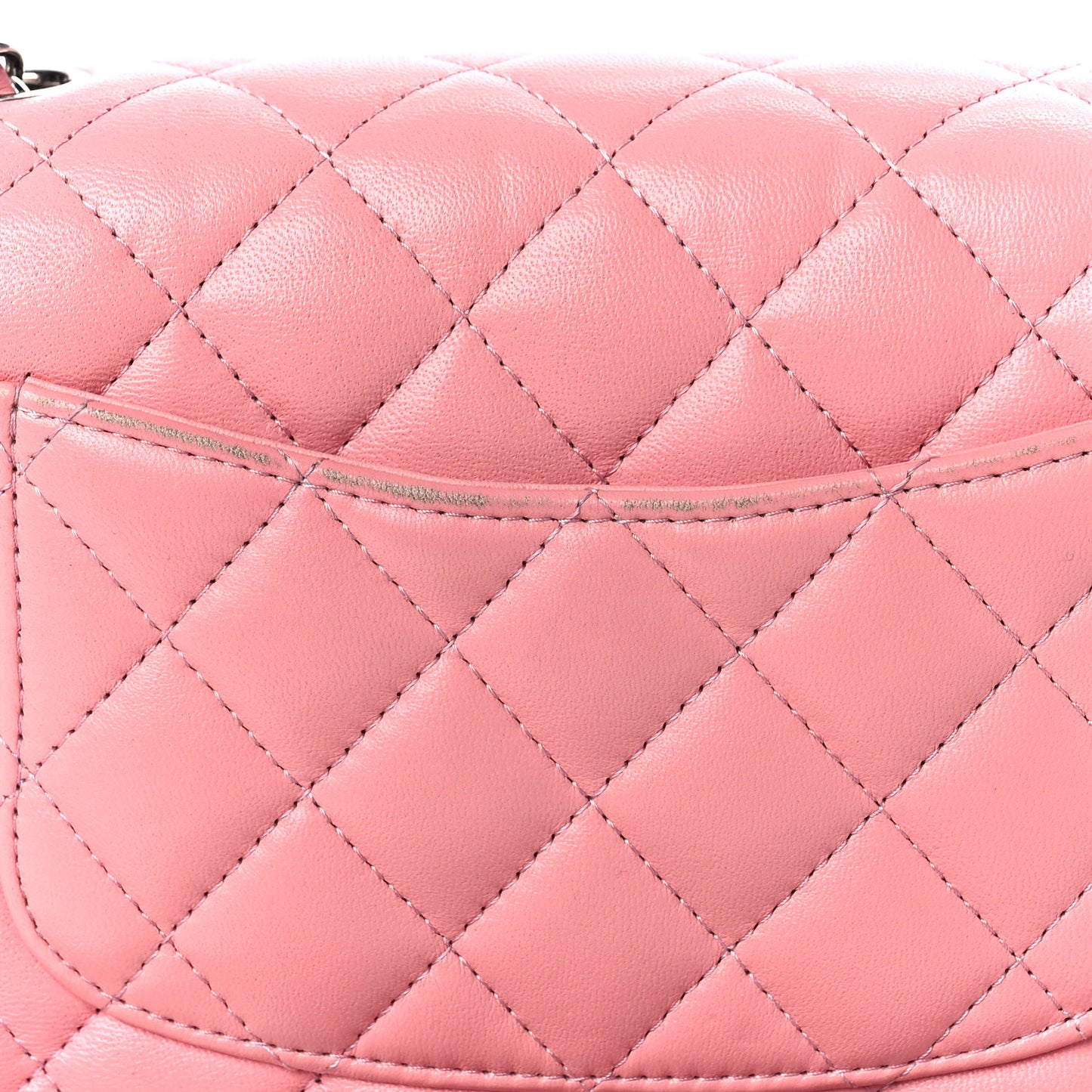 Lambskin Quilted Mini Rectangular Flap Pink