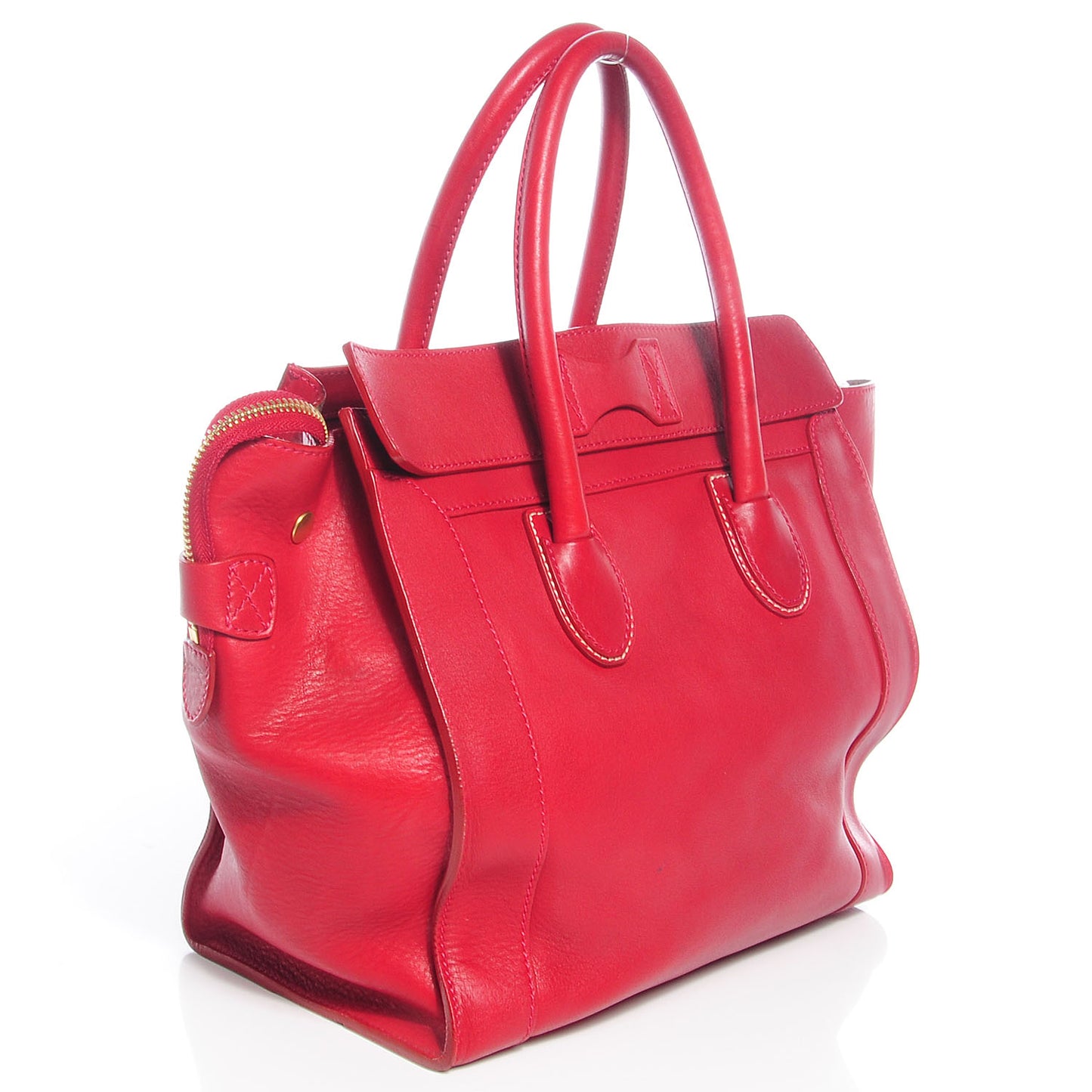 Smooth Calfskin Mini Luggage Envelope Tote Red