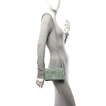 Bottega Veneta Lambskin Maxi Intreccio Small Cassette Crossbody Bag New Sauge 2 of 11