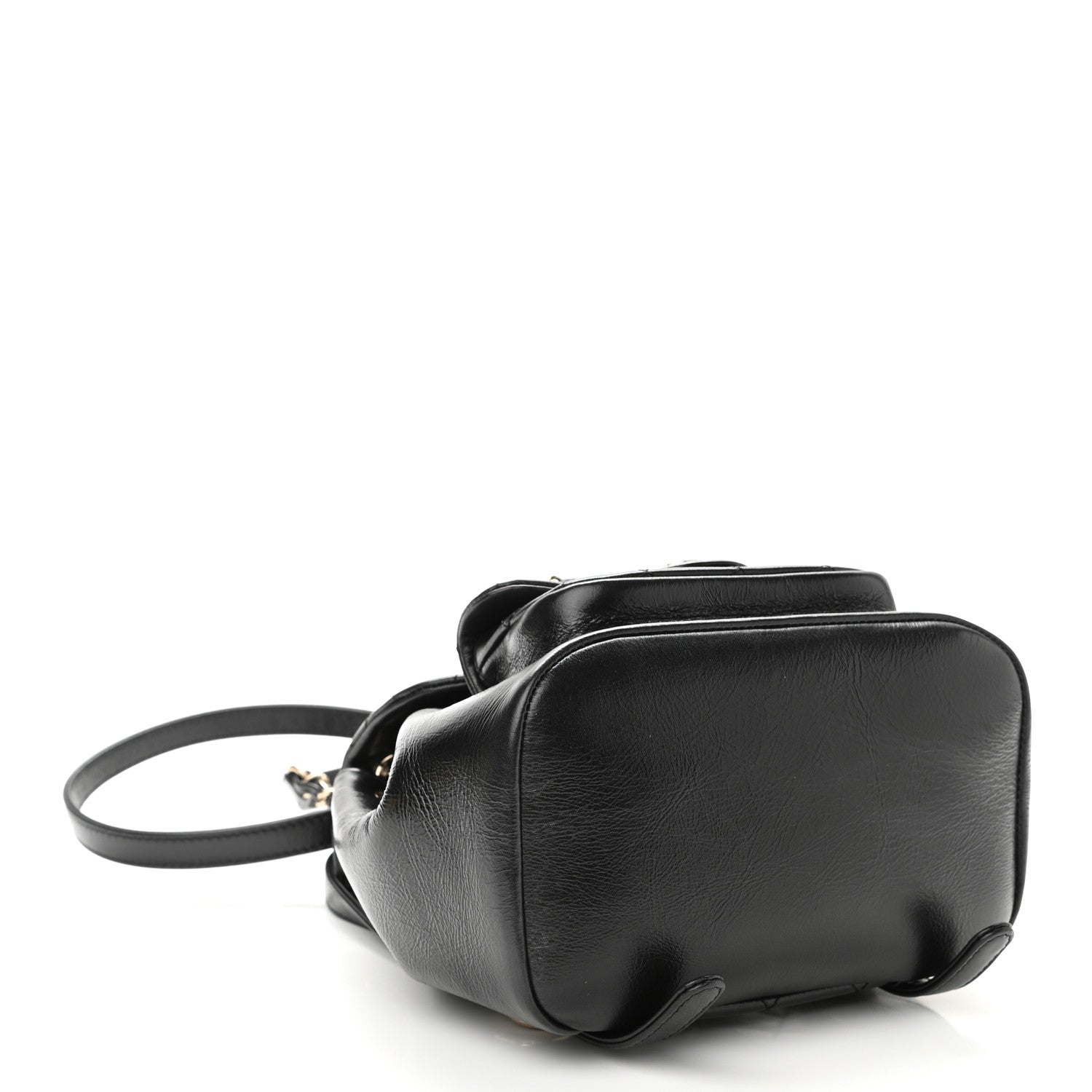 Chanel Glazed Aged Calfskin Quilted Small Duma Drawstring Backpack Black 4 of 10