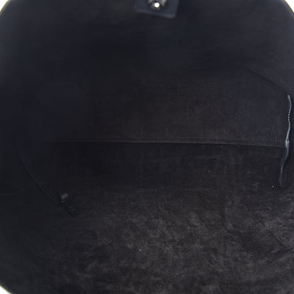 Saint Laurent Calfskin Crocodile Embossed Large Shopper Tote Black 6 of 12