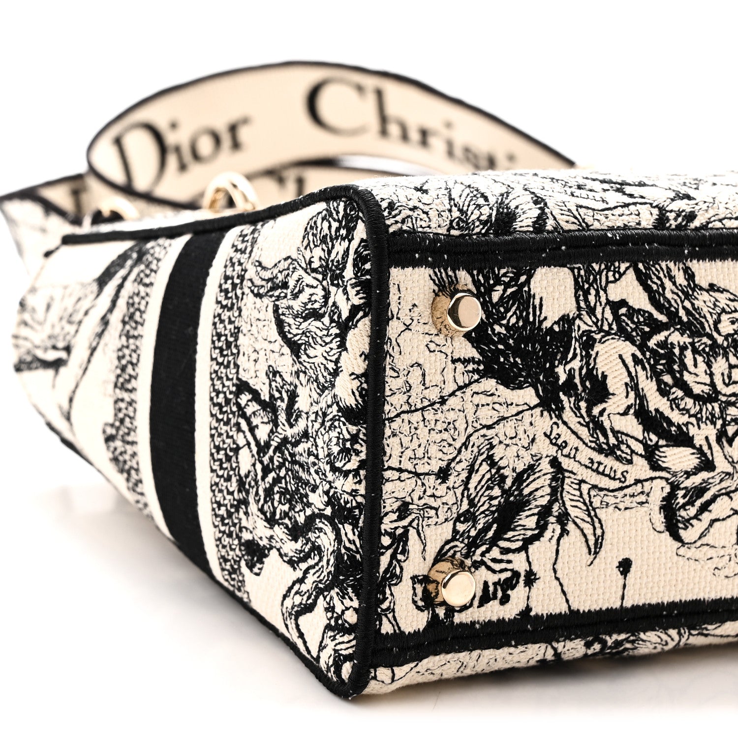 Christian Dior Canvas Embroidered Zodiac Toile De Jouy Medium Lady D-Lite Latte 8 of 9