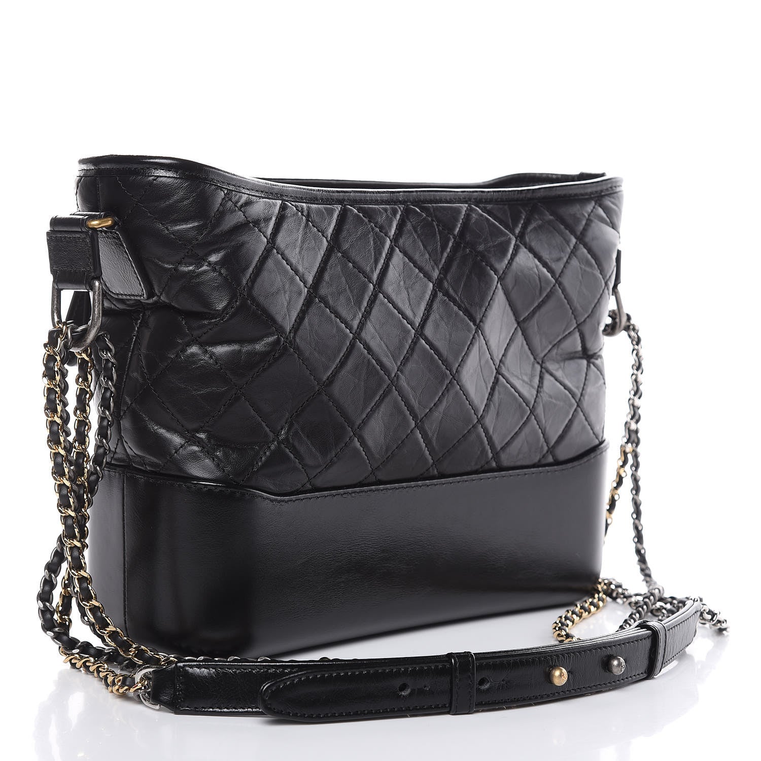 Chanel Aged Calfskin Quilted Medium Gabrielle Hobo Black 3 of 10