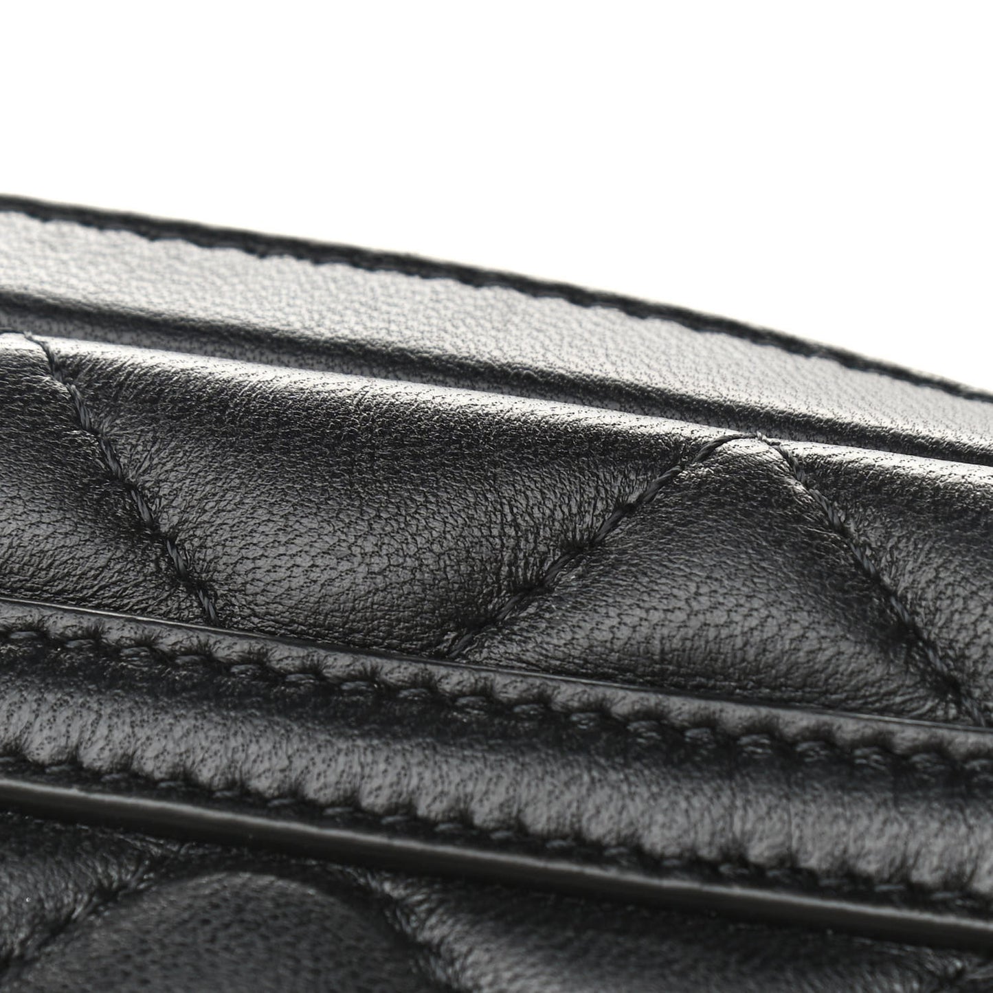 Lambskin Quilted Waist Bag Black