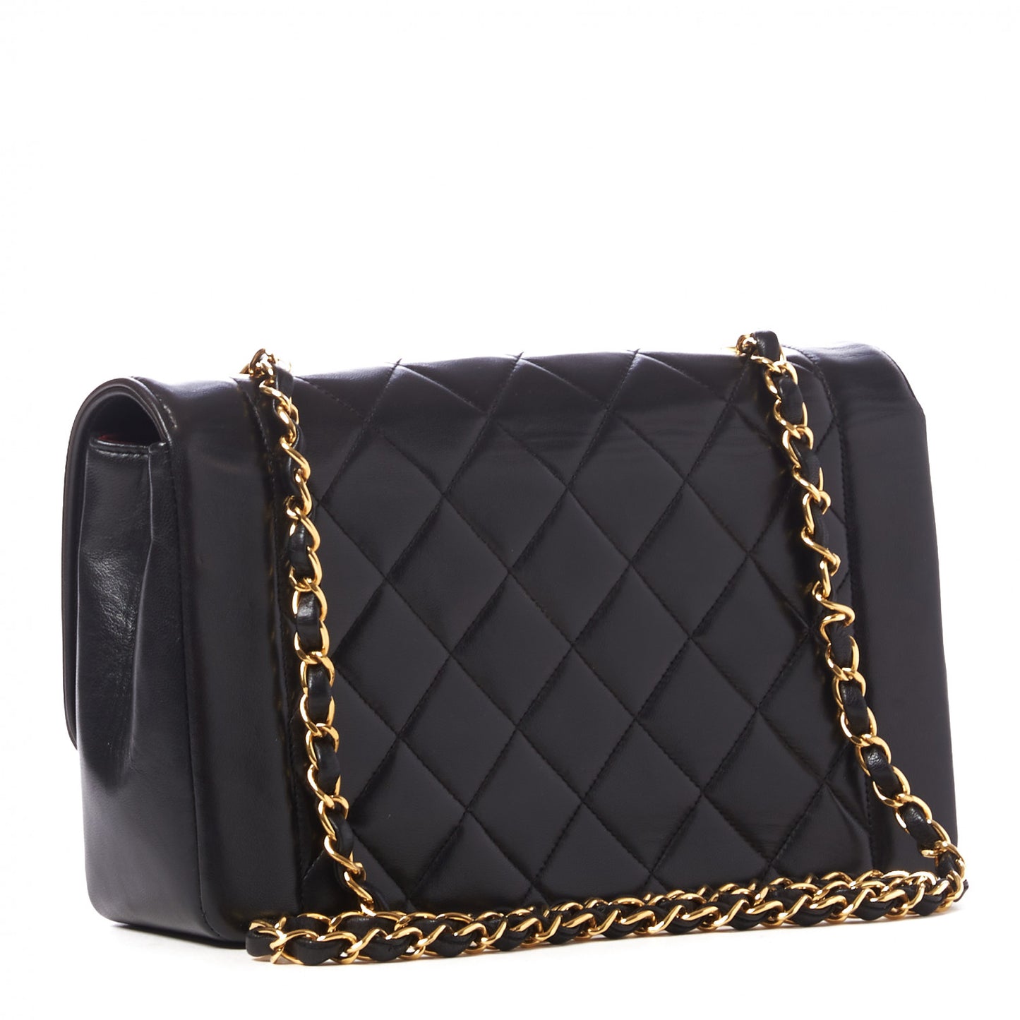 Lambskin Quilted Medium Single Flap Black