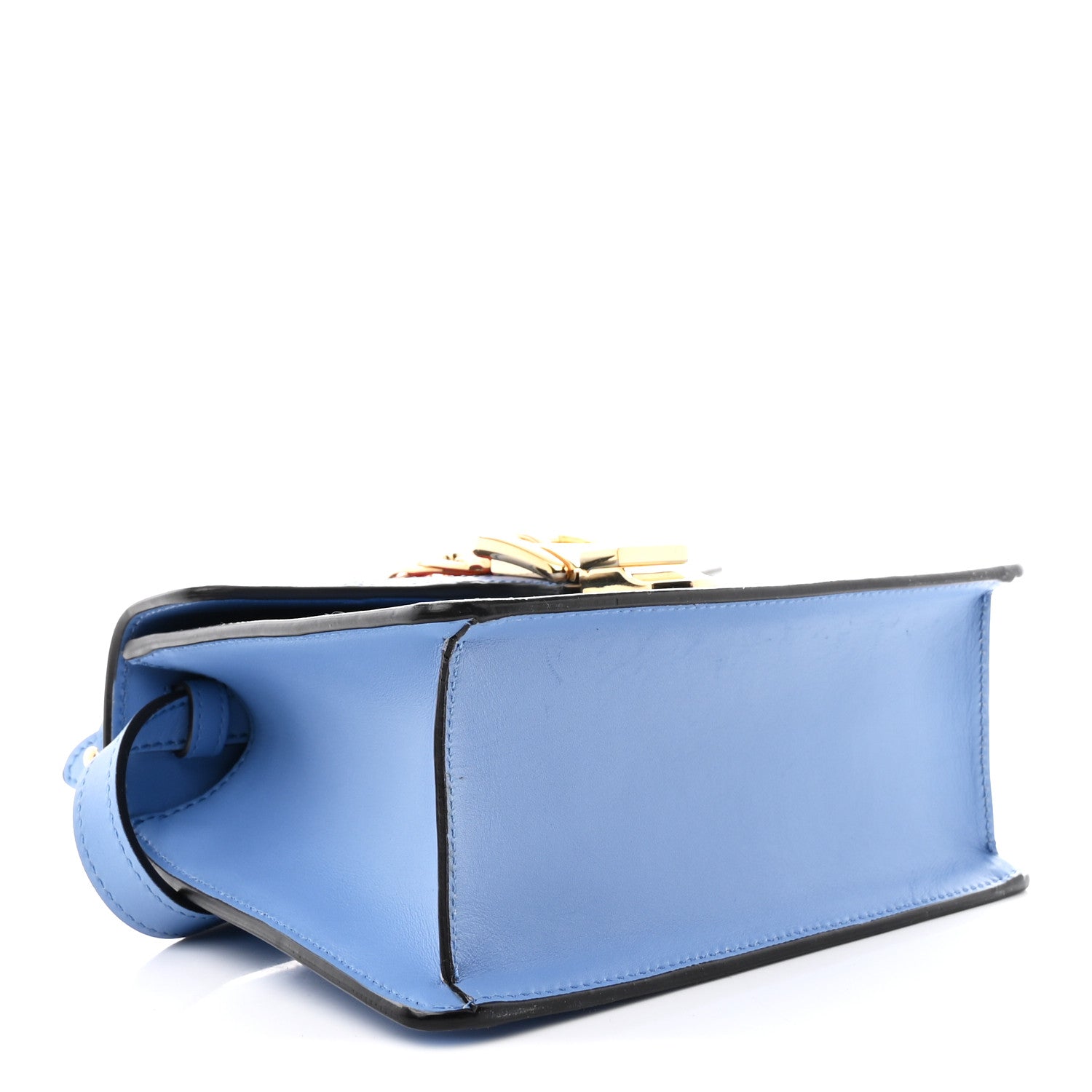 Gucci Vitello Fontanella Web Mini Sylvie Top Handle Bag Clear Sky Blue 4 of 13