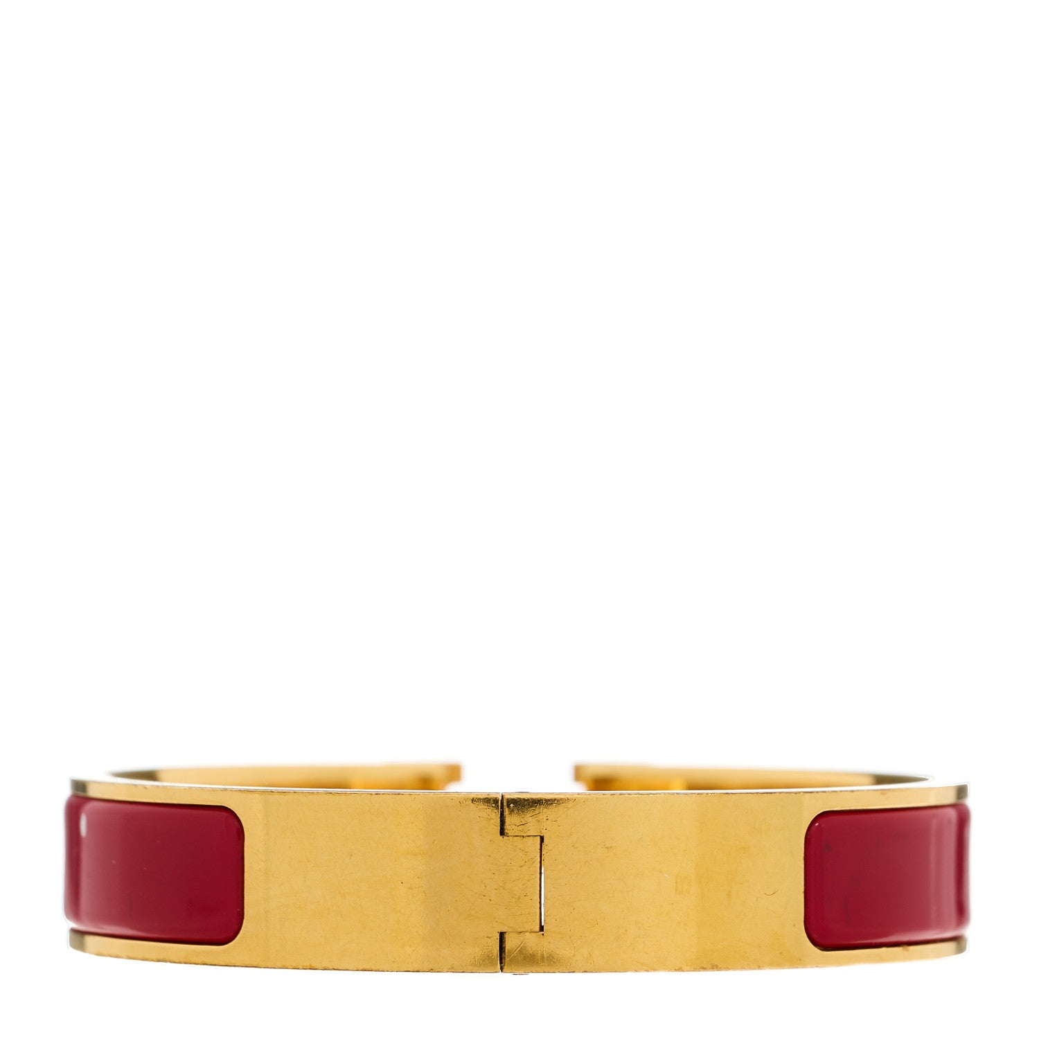Hermes Enamel Narrow Clic Clac H Bracelet PM Rouge 2 of 3