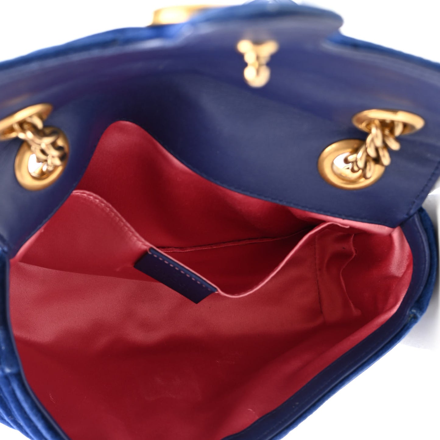 Velvet Matelasse Mini GG Marmont Shoulder Bag Cobalt Blue