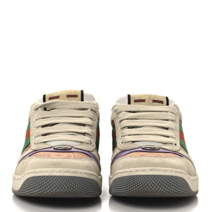 Gucci Moire Fabric Nubuck Web Womens Screener Sneakers 37 Cinnamon Dusty Milk New Lavender 3 of 9