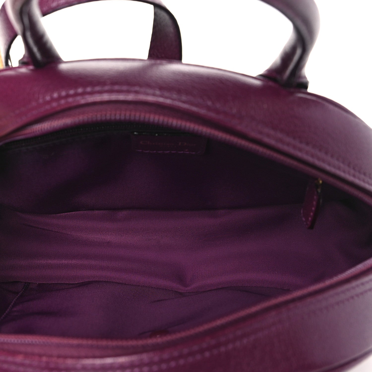 Christian Dior Calfskin Mini Saddle Bowler Purple 5 of 13