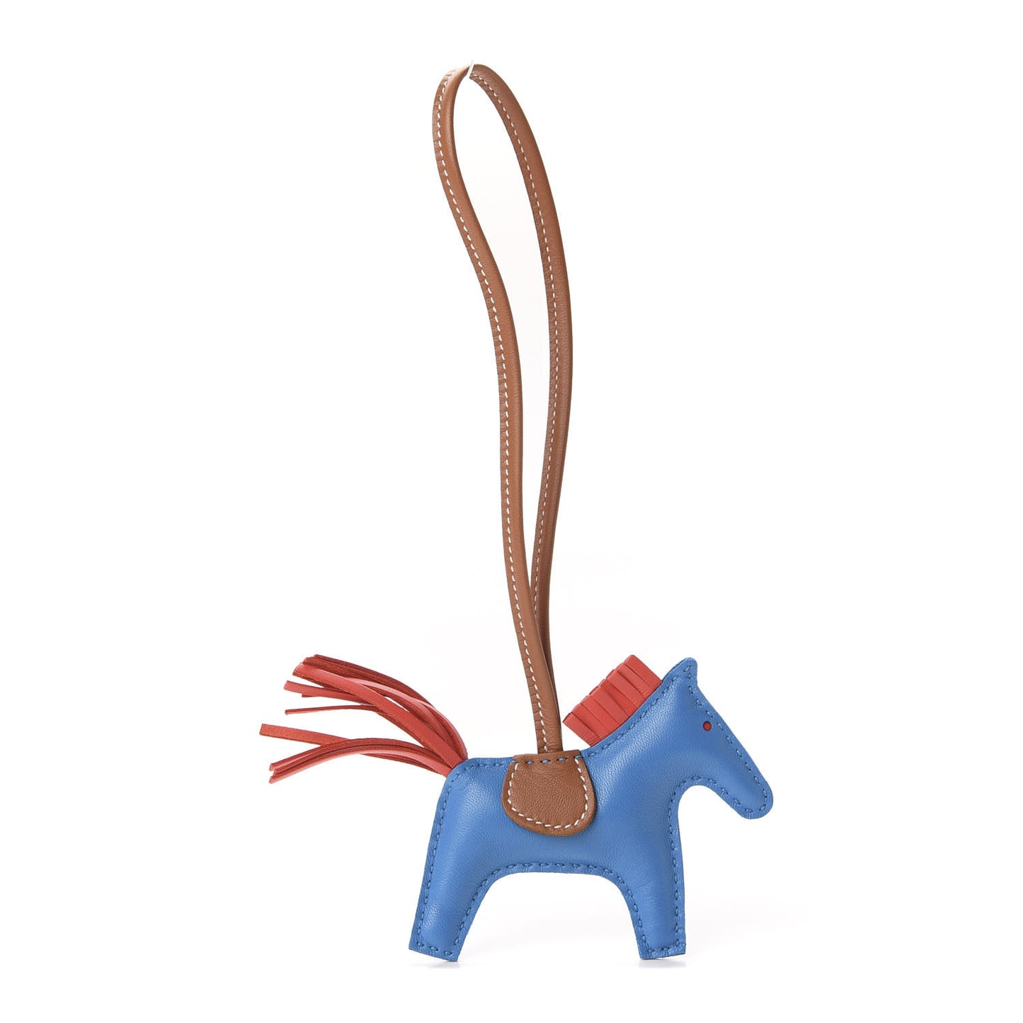 Milo Lambskin Grigri Rodeo Horse Bag Charm PM Blue Zanzibar Rose Texas Gold