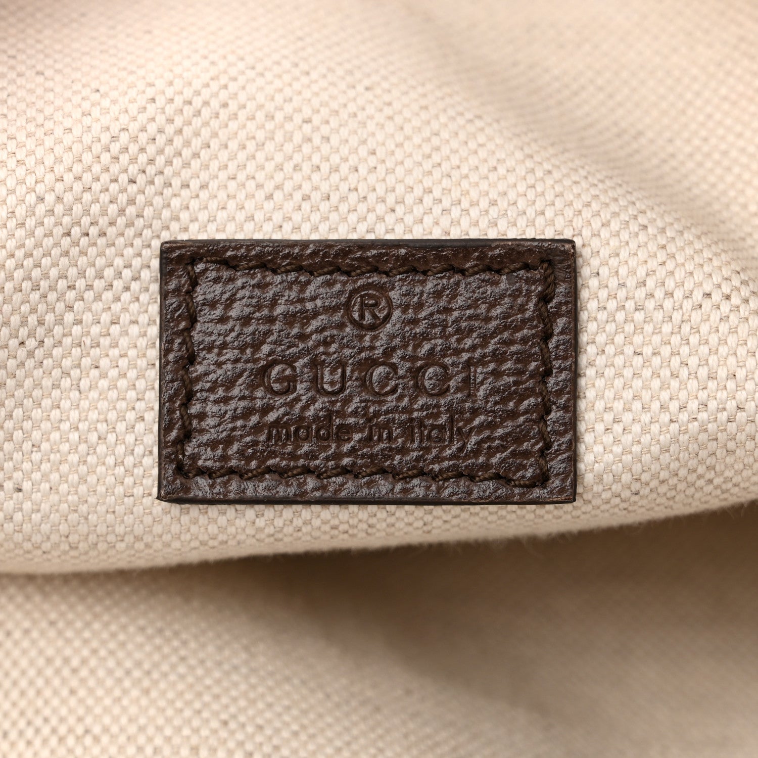 Gucci Monogram Jumbo GG Textured Dollar Calfskin Web Belt Bag Camel Ebony New Acero 6 of 11