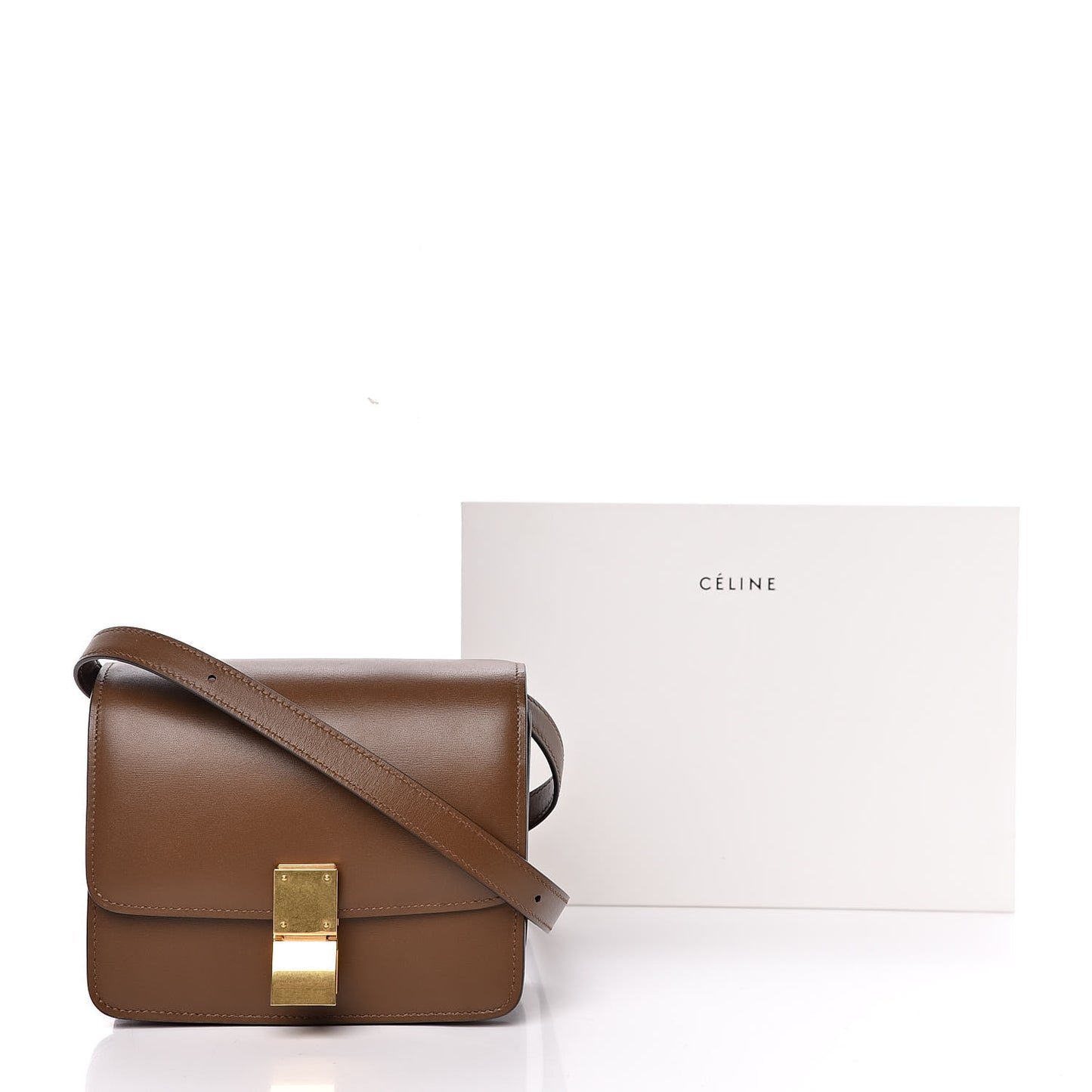 Smooth Calfskin Small Classic Box Flap Bag Camel