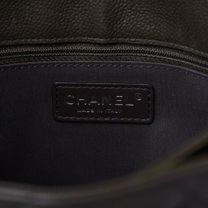 Chanel Caviar Quilted Medium Rock In Rome Single Flap Dark Khaki 8 of 11