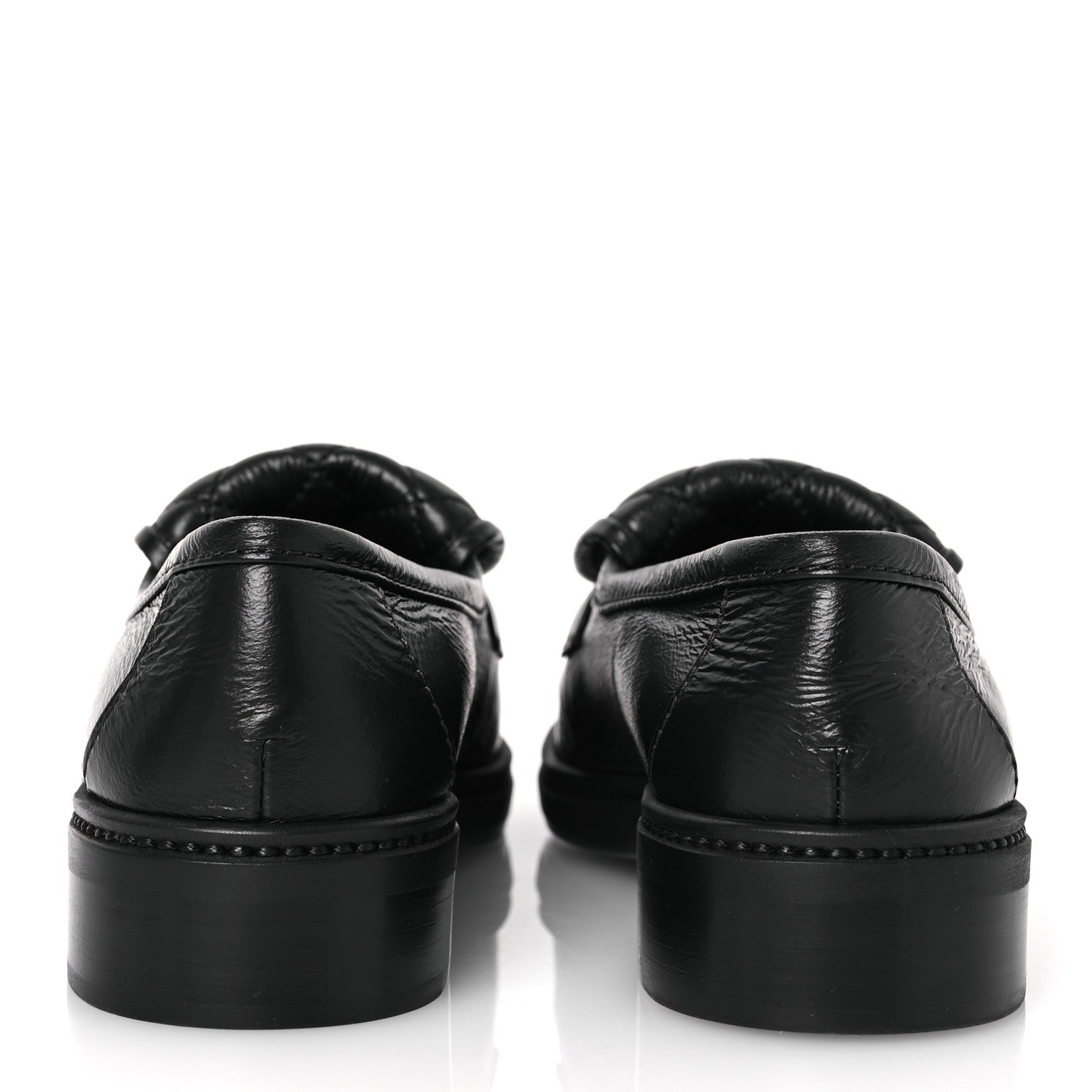 Chanel Crumpled Lambskin Quilted CC Turnlock Loafers 37 Black 6 of 11