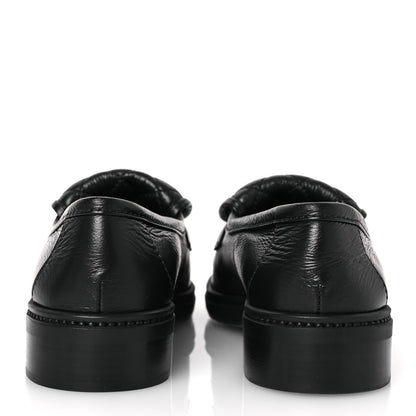 Chanel Crumpled Lambskin Quilted CC Turnlock Loafers 37 Black 6 of 11
