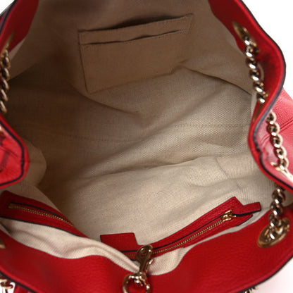 Gucci Pebbled Calfskin Medium Soho Chain Shoulder Bag Tabasco Red 5 of 10