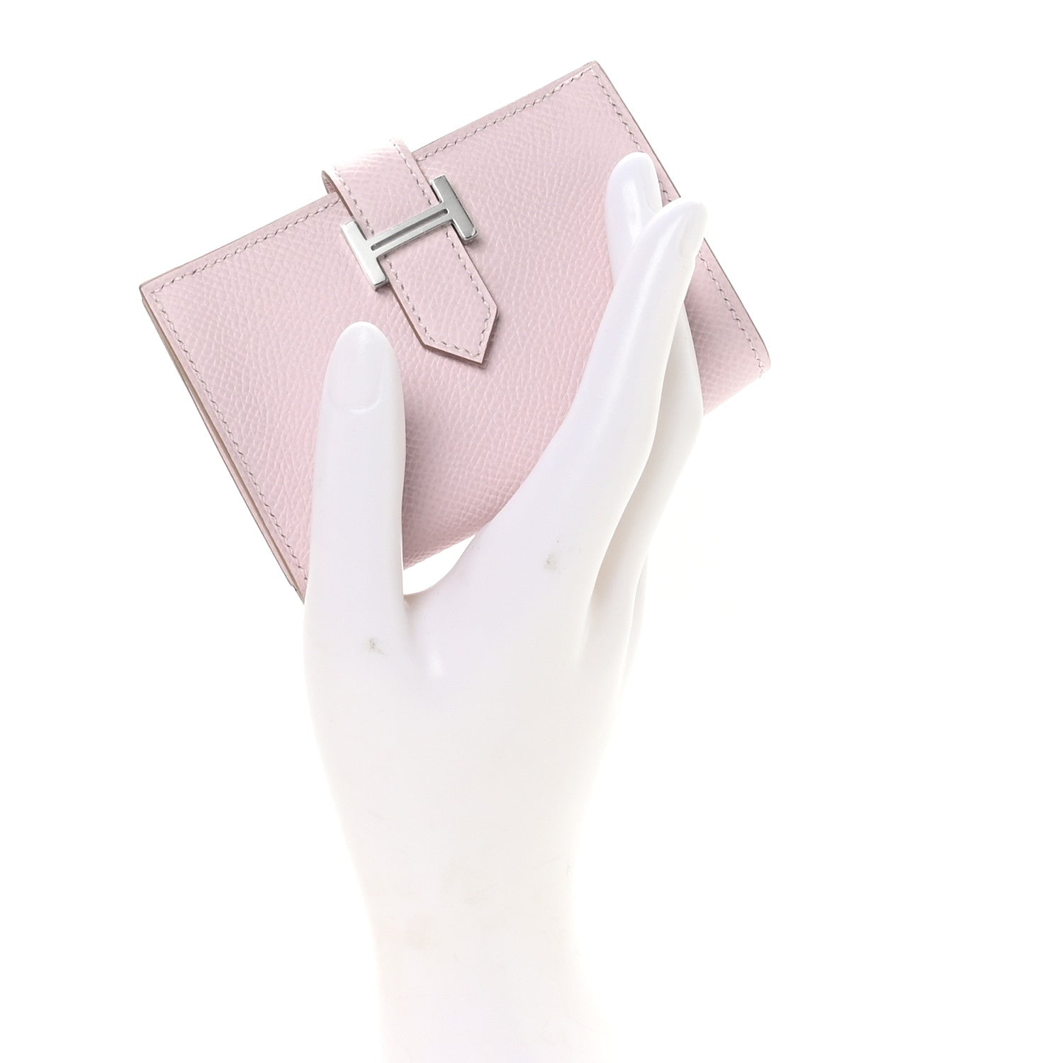 Hermes Epsom Bearn Card Holder Wallet Mauve Pale 2 of 8