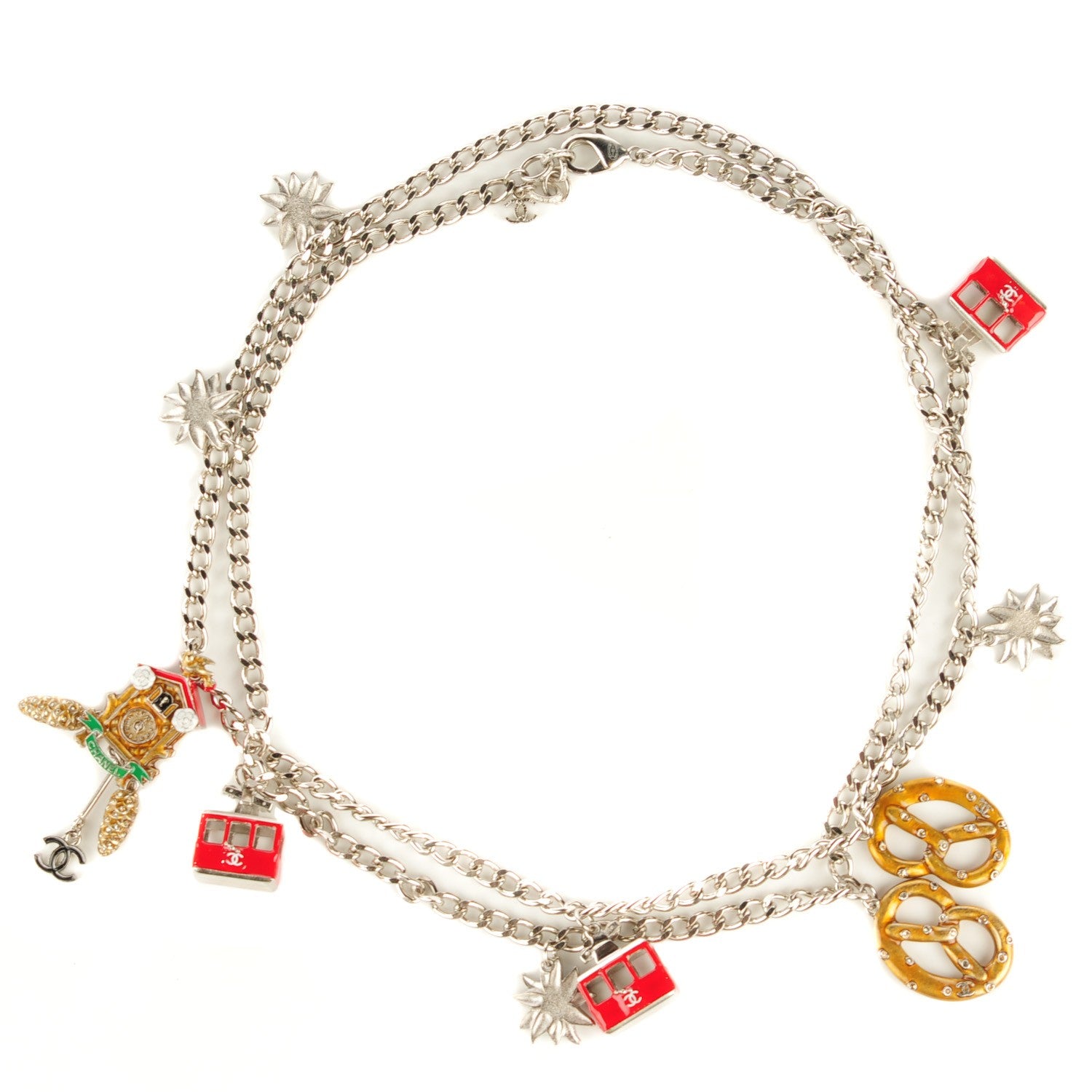 Chanel Paris Salzburg Charm Necklace Silver 1 of 4