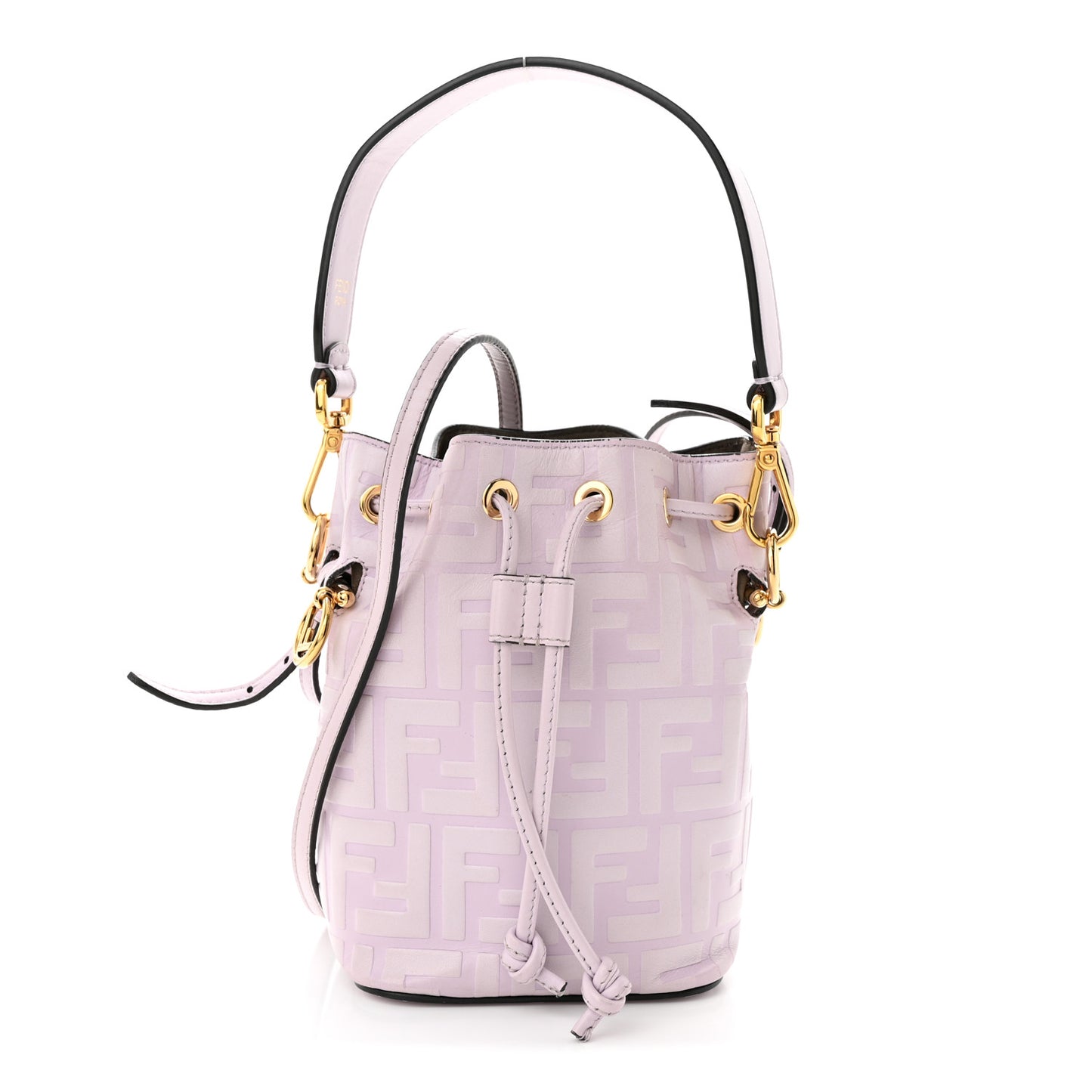 Vitello Termosport F is Fendi FF 1974 Embossed Mini Mon Tresor Bucket Bag Anemone