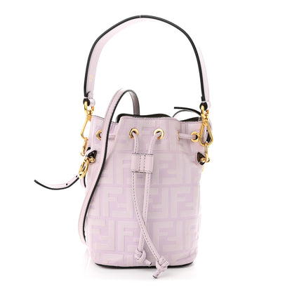 Fendi Vitello Termosport F is Fendi FF 1974 Embossed Mini Mon Tresor Bucket Bag Anemone 1 of 11