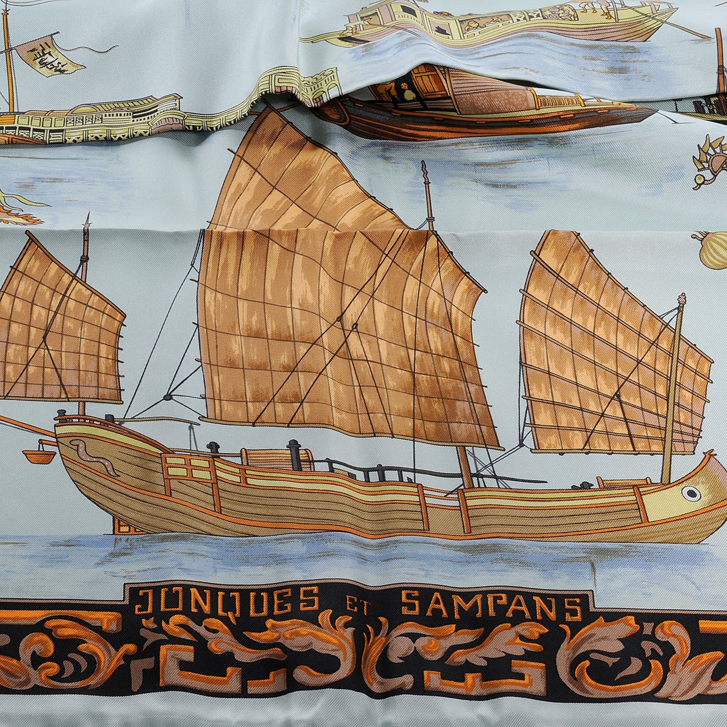 Silk Jonques et Sampans Scarf 90