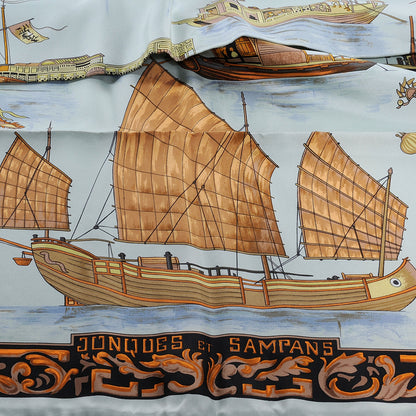 Hermes Silk Jonques et Sampans Scarf 90 5 of 7