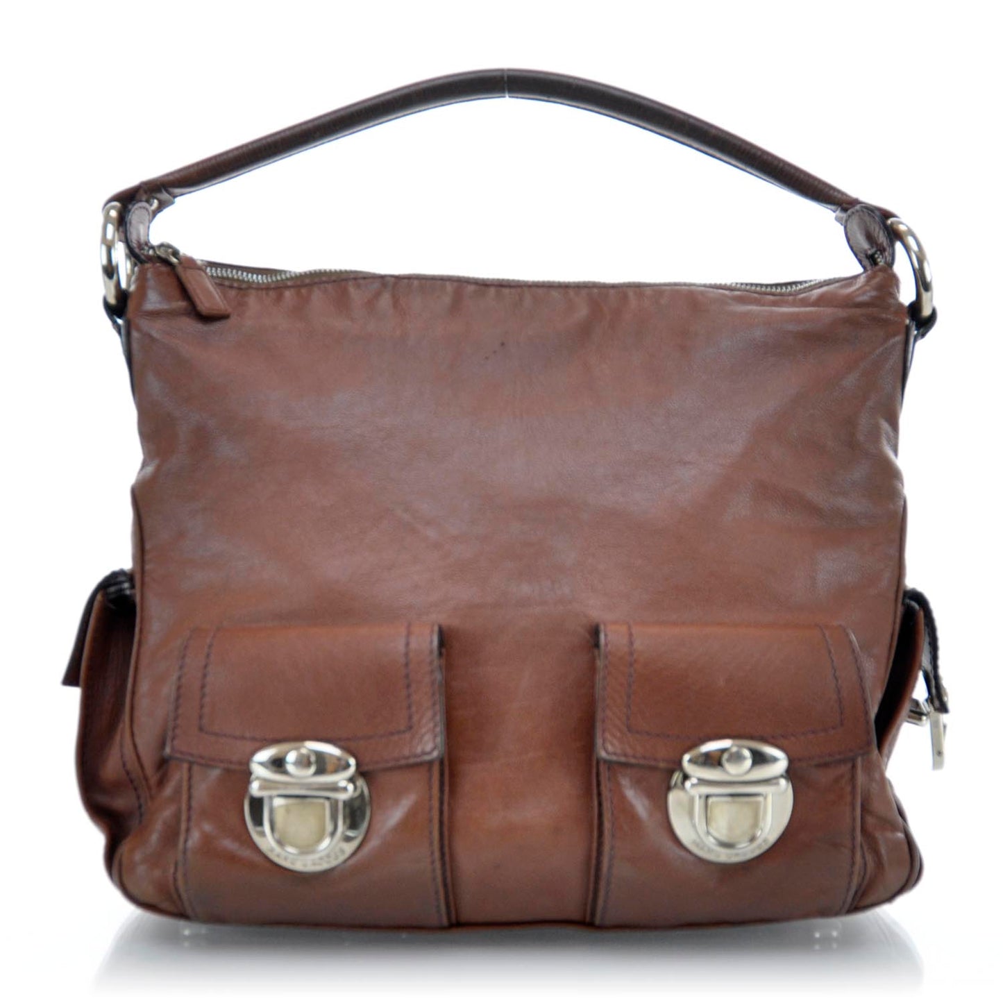 Leather Large Multipocket Hobo Bag