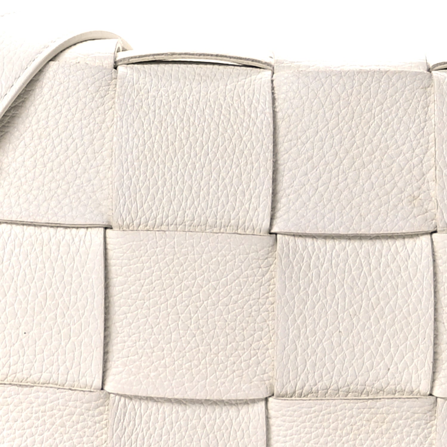 Bottega Veneta Grained Calfskin Maxi Intrecciato Cassette Crossbody Bag White 8 of 12