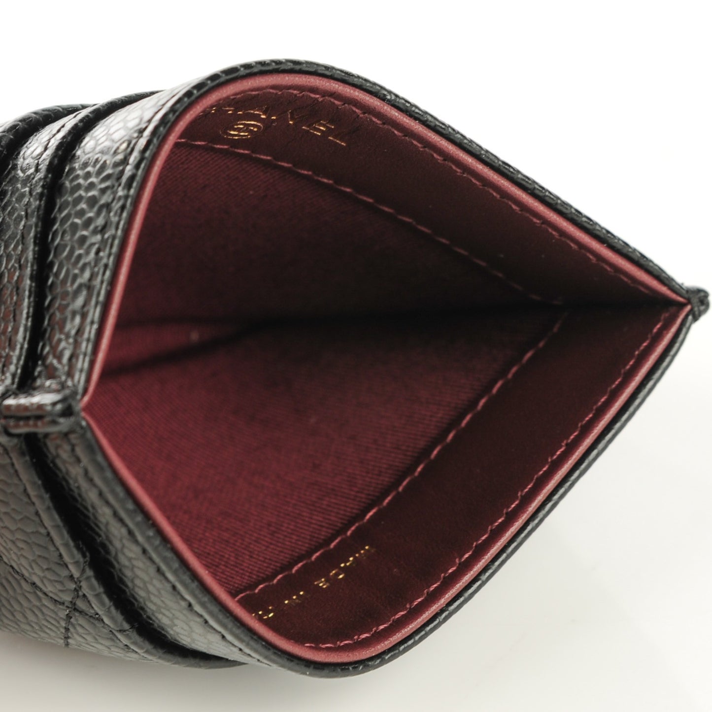 Caviar Quilted Card Holder Black