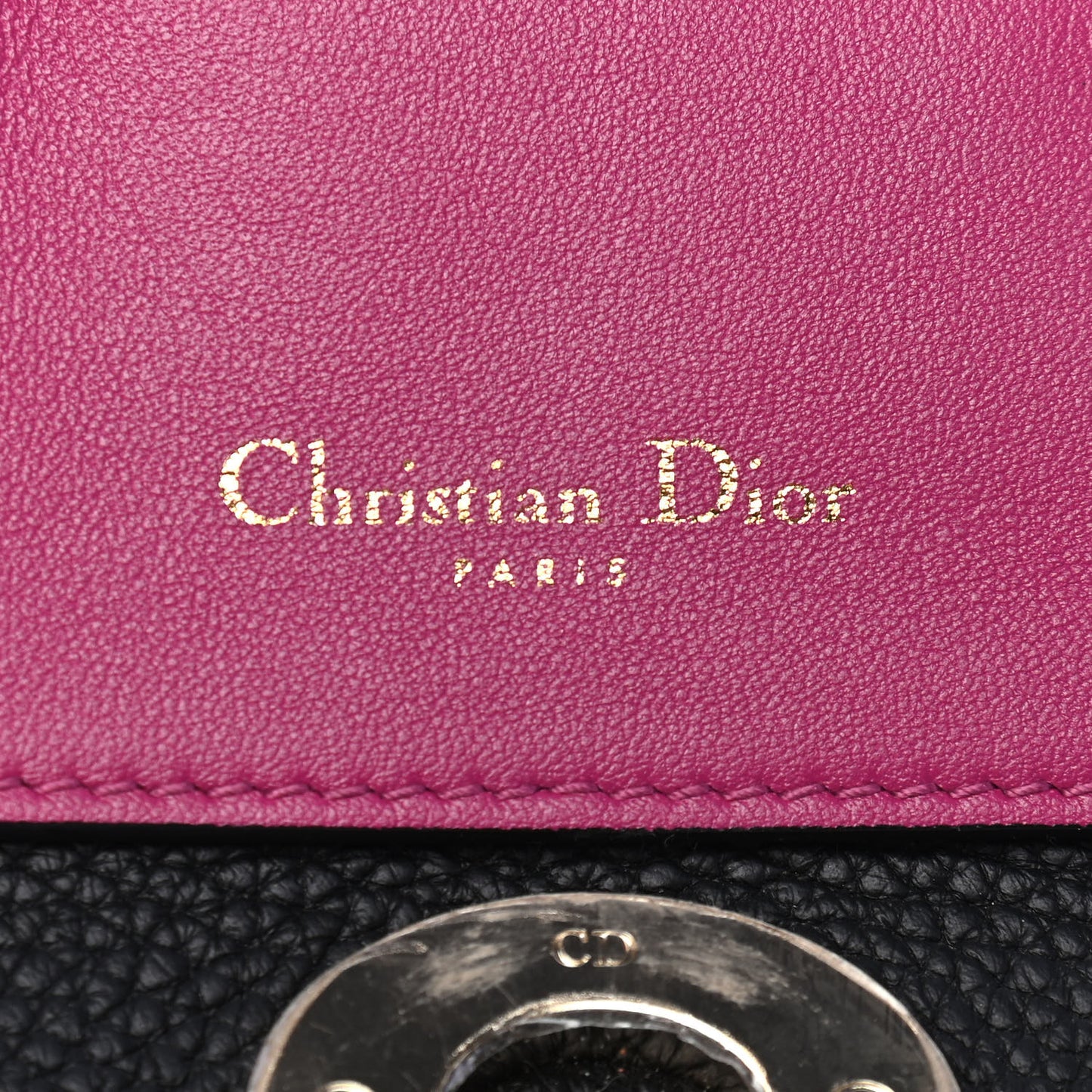 Bullcalf Small Be Dior Flap Black Fraise