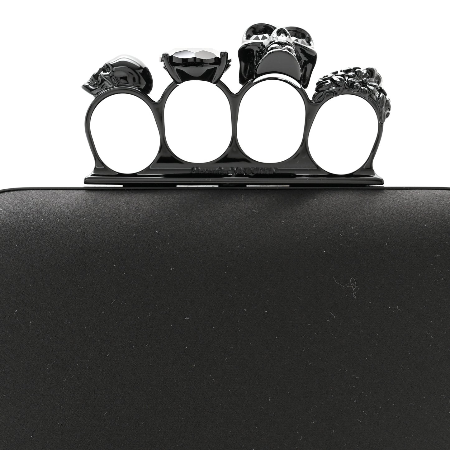 Silk Knucklebox Clutch Black
