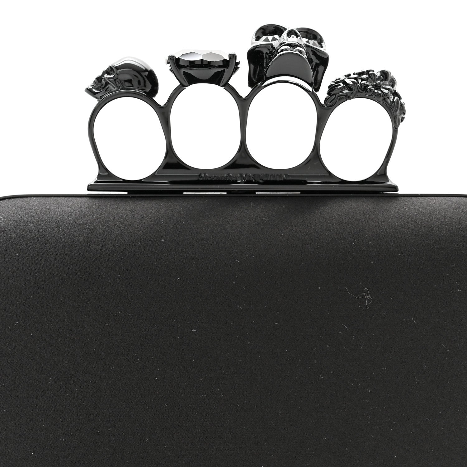 Alexander McQueen Silk Knucklebox Clutch Black 7 of 9