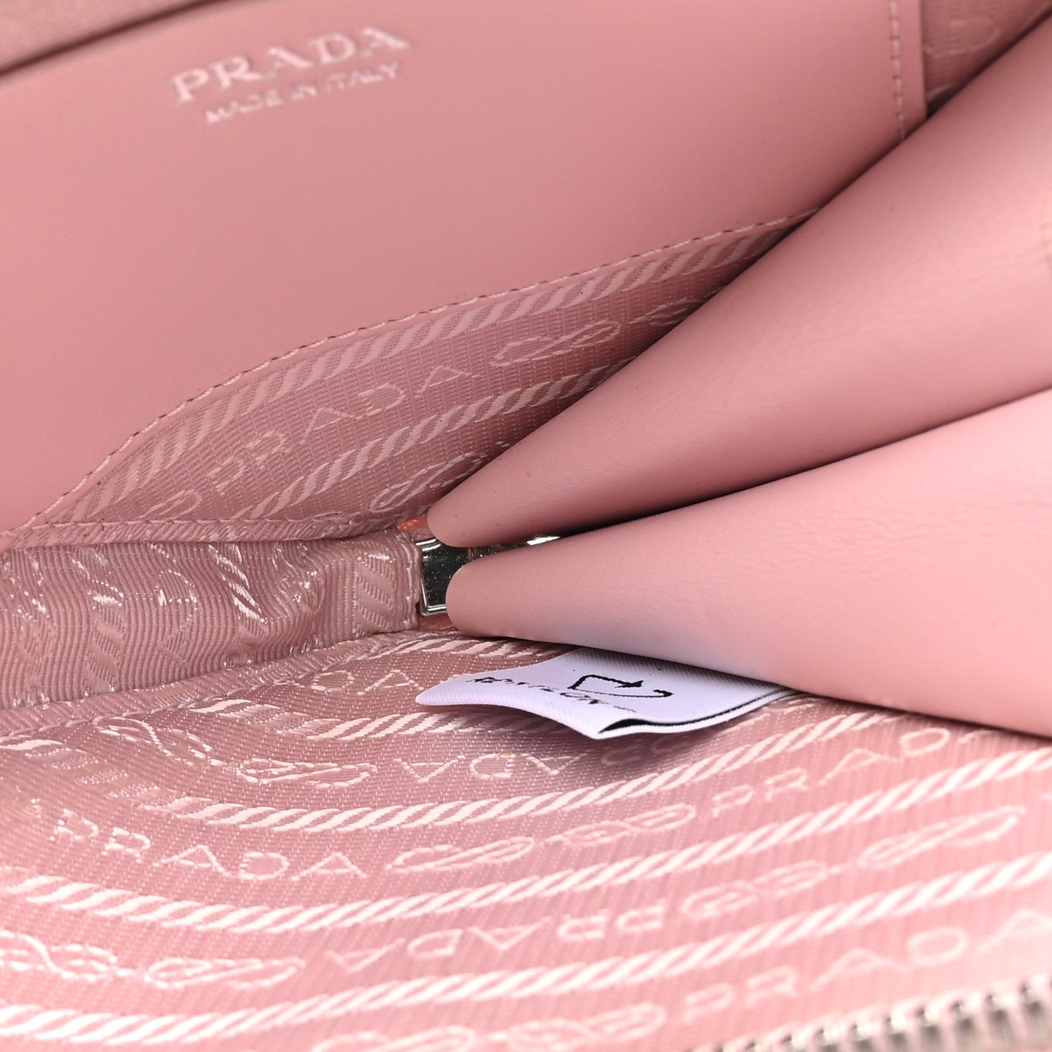 Prada Satin Crystal Mini Triangle Crossbody Pouch Alabastro 6 of 13