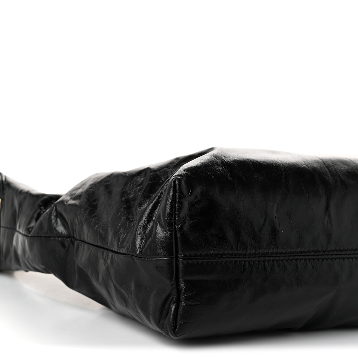 Crinkled Calfskin Cassandre Hobo Black