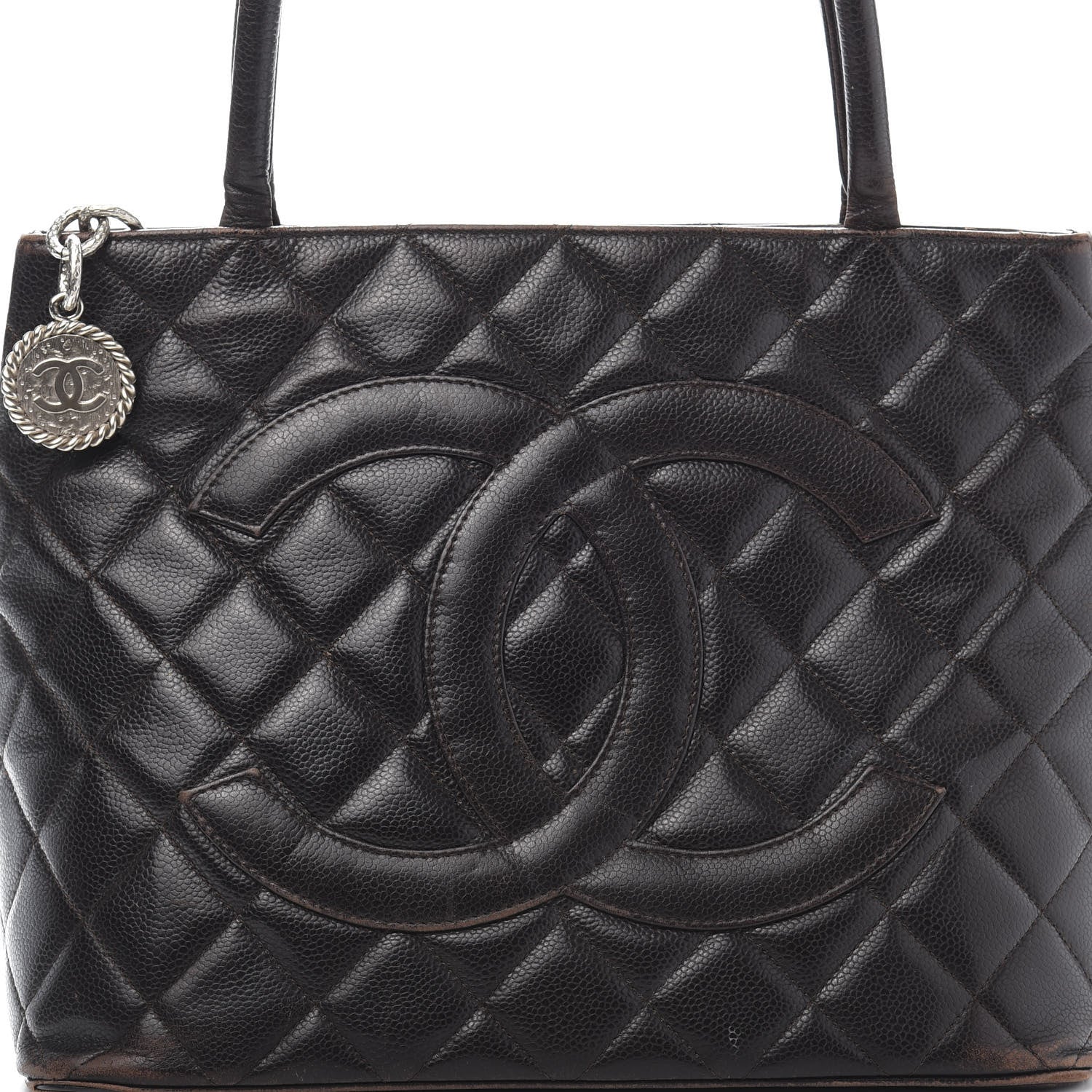 Chanel Caviar Quilted Medallion CC Tote Dark Brown 17 of 17