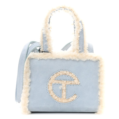 Telfar X UGG Suede Shearling Small Shopping Bag Blue 1 of 10