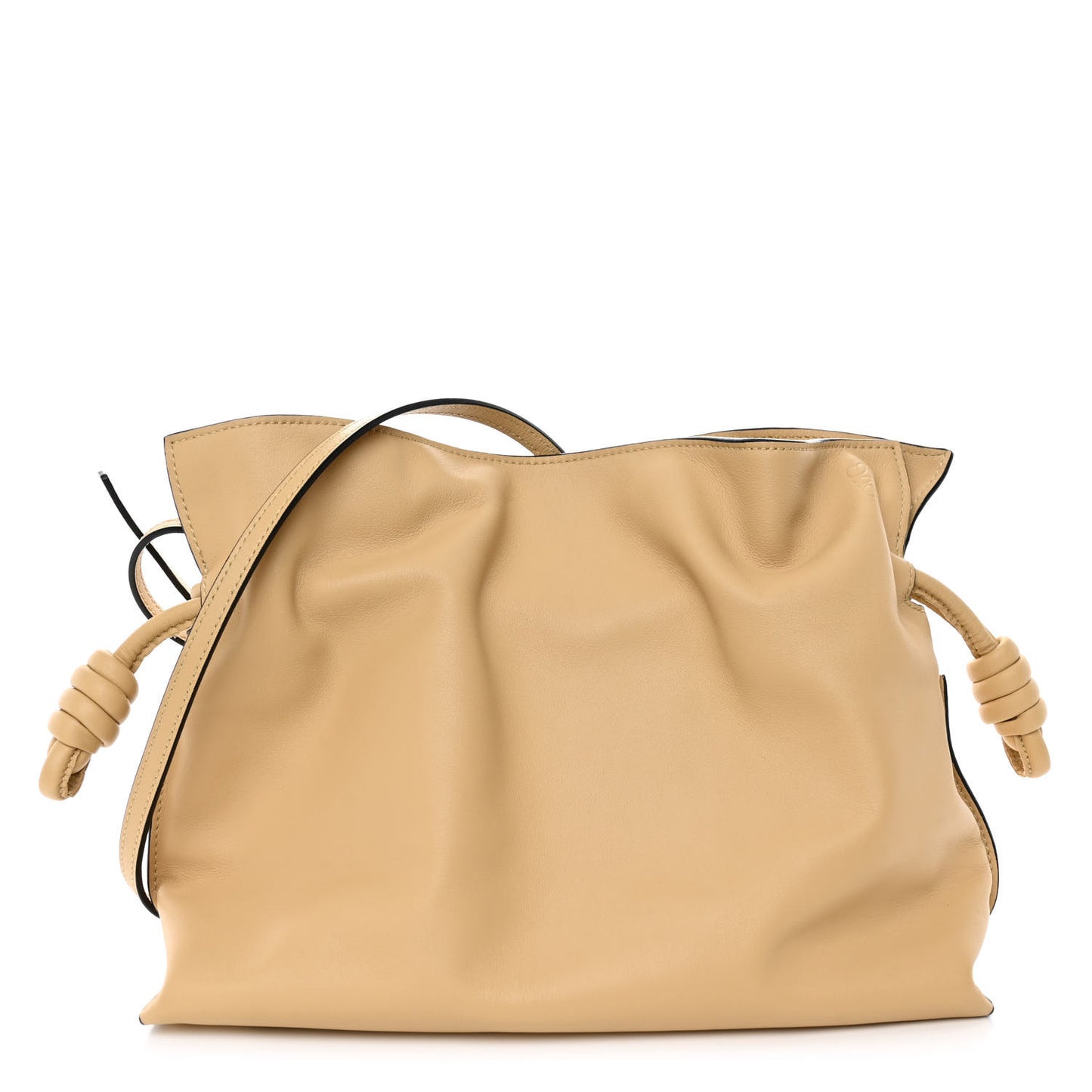 Nappa Flamenco Knot Clutch Dark Butter