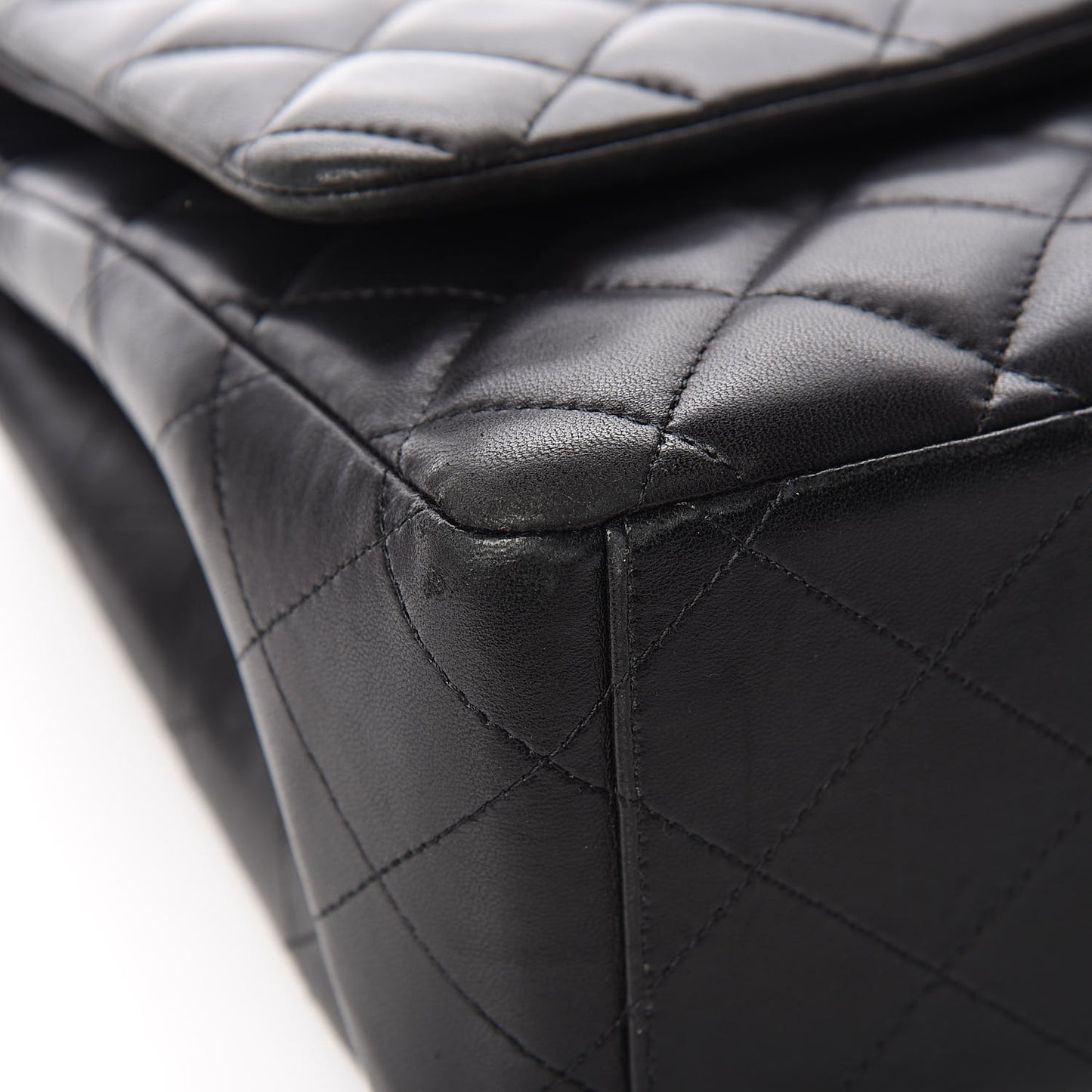 Lambskin Quilted Maxi Double Flap Black