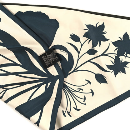 Hermes Silk Bouqet Final Losange Scarf Creme Ardoise Vert Loden 3 of 5