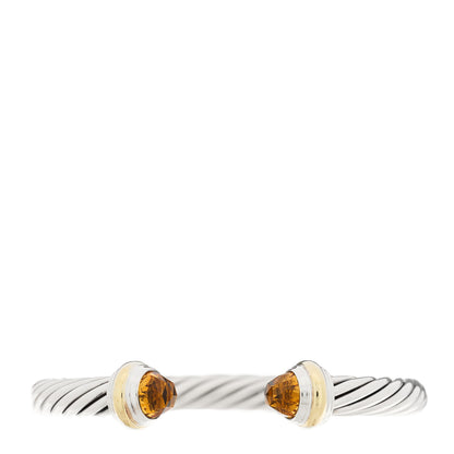 David Yurman Sterling Silver 14K Yellow Gold Citrine 7mm Cable Classics Bracelet 1 of 3