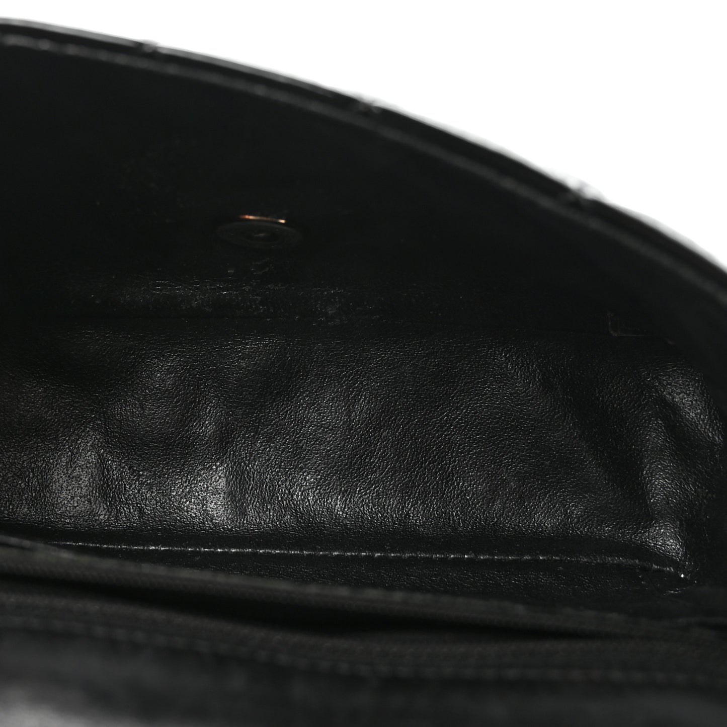 Patent Calfskin Quilted Mini Rectangular Flap Black